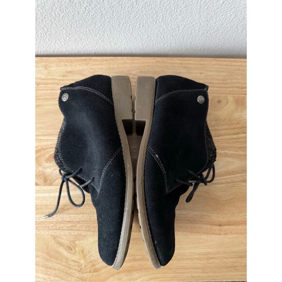 Eddie Bauer “Valerie” Black Suede Leather Chukka Ankle Boots Fur Lined 8.5 - Picture 6 of 10